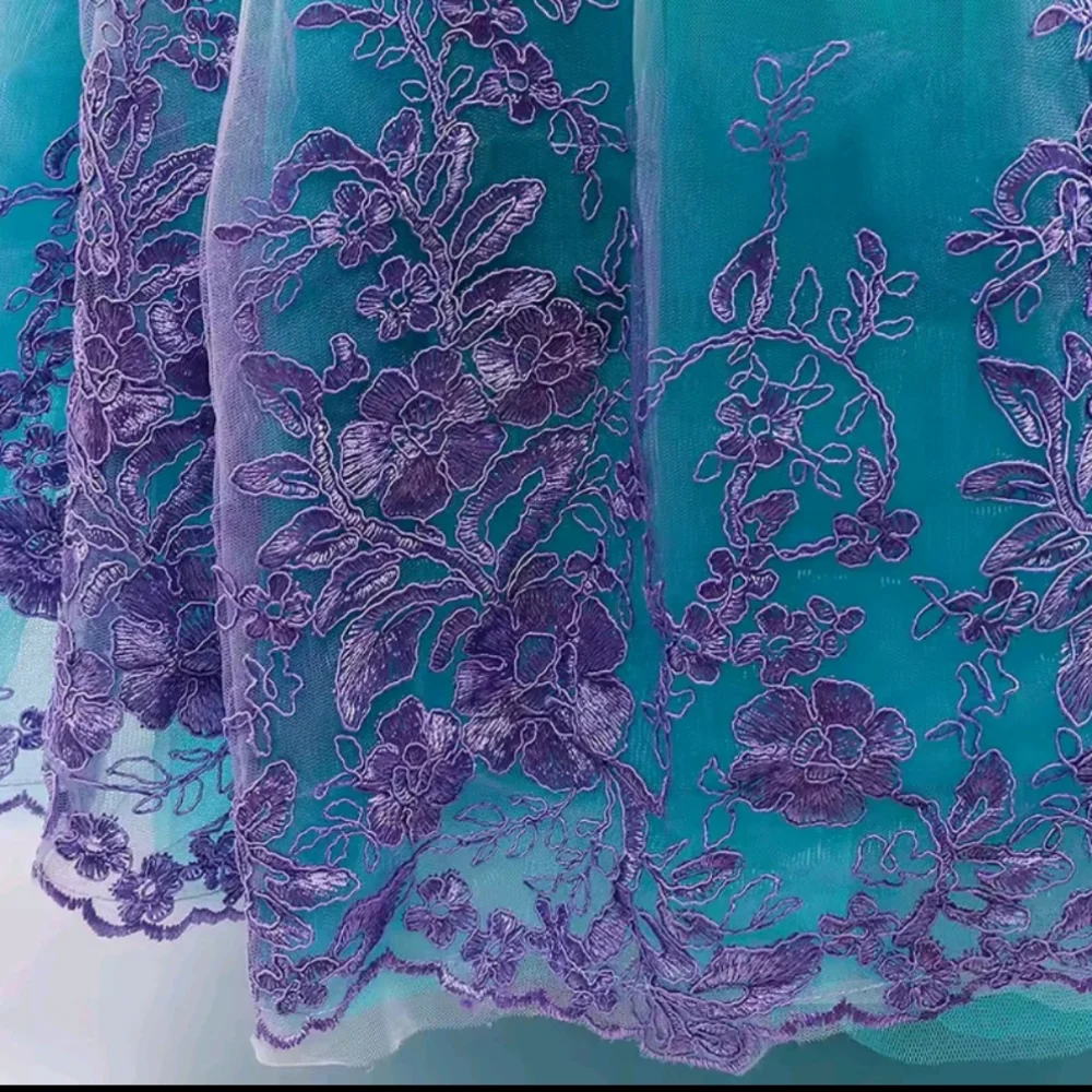 Girls Teal and Purple Mermaid Princess Costume Dress